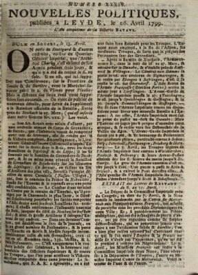 Nouvelles politiques (Nouvelles extraordinaires de divers endroits) Freitag 26. April 1799