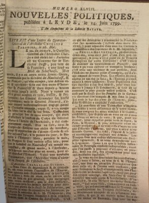 Nouvelles politiques (Nouvelles extraordinaires de divers endroits) Freitag 14. Juni 1799