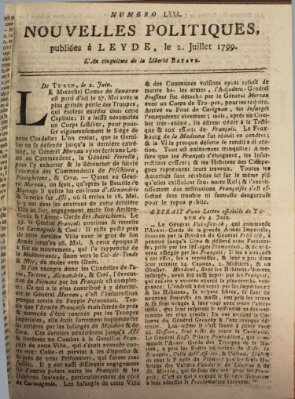 Nouvelles politiques (Nouvelles extraordinaires de divers endroits) Dienstag 2. Juli 1799