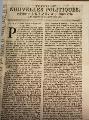 Nouvelles politiques (Nouvelles extraordinaires de divers endroits) Freitag 5. Juli 1799