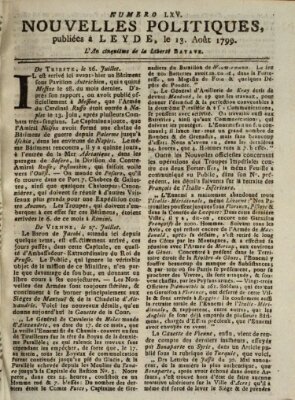 Nouvelles politiques (Nouvelles extraordinaires de divers endroits) Dienstag 13. August 1799