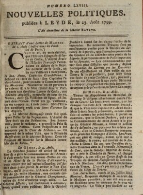 Nouvelles politiques (Nouvelles extraordinaires de divers endroits) Freitag 23. August 1799