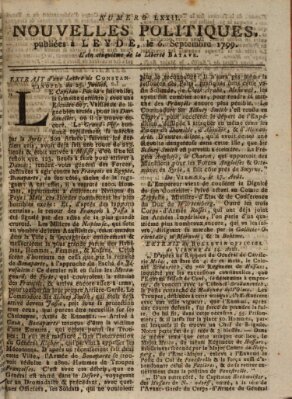 Nouvelles politiques (Nouvelles extraordinaires de divers endroits) Freitag 6. September 1799