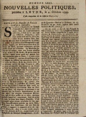 Nouvelles politiques (Nouvelles extraordinaires de divers endroits) Freitag 4. Oktober 1799