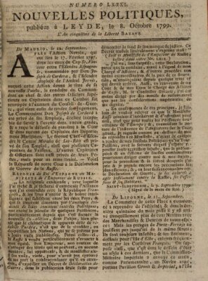 Nouvelles politiques (Nouvelles extraordinaires de divers endroits) Dienstag 8. Oktober 1799