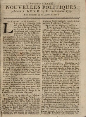 Nouvelles politiques (Nouvelles extraordinaires de divers endroits) Freitag 11. Oktober 1799