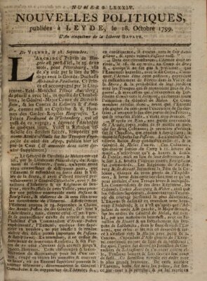 Nouvelles politiques (Nouvelles extraordinaires de divers endroits) Freitag 18. Oktober 1799