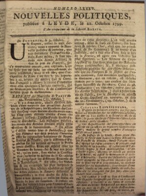 Nouvelles politiques (Nouvelles extraordinaires de divers endroits) Dienstag 22. Oktober 1799