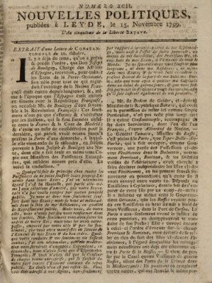 Nouvelles politiques (Nouvelles extraordinaires de divers endroits) Freitag 15. November 1799