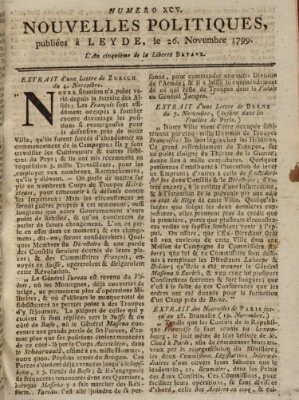 Nouvelles politiques (Nouvelles extraordinaires de divers endroits) Tuesday 26. November 1799