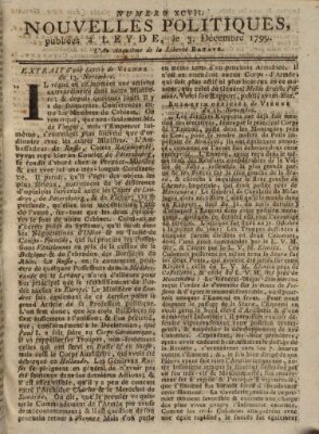 Nouvelles politiques (Nouvelles extraordinaires de divers endroits) Dienstag 3. Dezember 1799