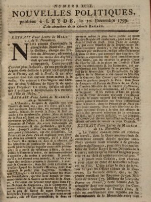 Nouvelles politiques (Nouvelles extraordinaires de divers endroits) Dienstag 10. Dezember 1799