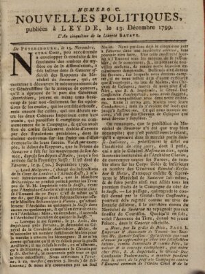 Nouvelles politiques (Nouvelles extraordinaires de divers endroits) Freitag 13. Dezember 1799