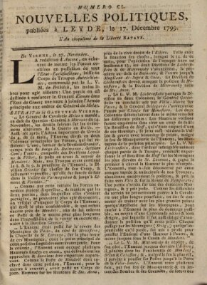 Nouvelles politiques (Nouvelles extraordinaires de divers endroits) Dienstag 17. Dezember 1799