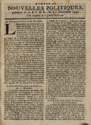 Nouvelles politiques (Nouvelles extraordinaires de divers endroits) Dienstag 31. Dezember 1799