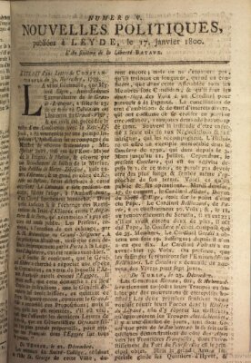 Nouvelles politiques (Nouvelles extraordinaires de divers endroits) Freitag 17. Januar 1800