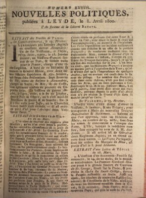 Nouvelles politiques (Nouvelles extraordinaires de divers endroits) Dienstag 8. April 1800