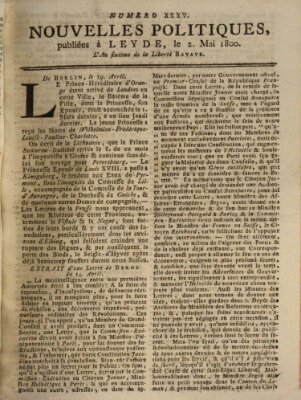 Nouvelles politiques (Nouvelles extraordinaires de divers endroits) Freitag 2. Mai 1800