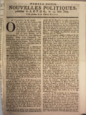 Nouvelles politiques (Nouvelles extraordinaires de divers endroits) Dienstag 13. Mai 1800