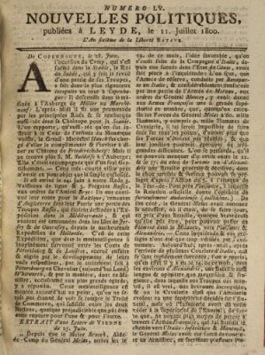 Nouvelles politiques (Nouvelles extraordinaires de divers endroits) Freitag 11. Juli 1800