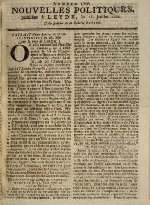 Nouvelles politiques (Nouvelles extraordinaires de divers endroits) Freitag 18. Juli 1800