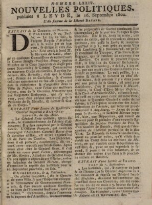 Nouvelles politiques (Nouvelles extraordinaires de divers endroits) Dienstag 16. September 1800