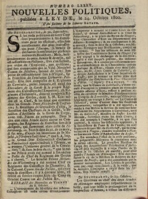 Nouvelles politiques (Nouvelles extraordinaires de divers endroits) Freitag 24. Oktober 1800