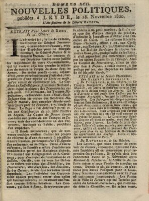 Nouvelles politiques (Nouvelles extraordinaires de divers endroits) Dienstag 18. November 1800