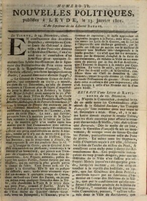 Nouvelles politiques (Nouvelles extraordinaires de divers endroits) Dienstag 13. Januar 1801