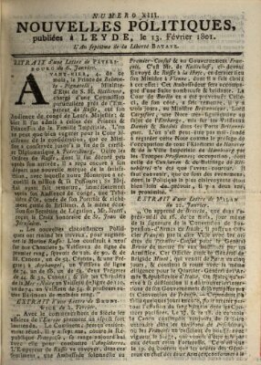 Nouvelles politiques (Nouvelles extraordinaires de divers endroits) Freitag 13. Februar 1801