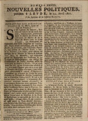 Nouvelles politiques (Nouvelles extraordinaires de divers endroits) Freitag 24. April 1801