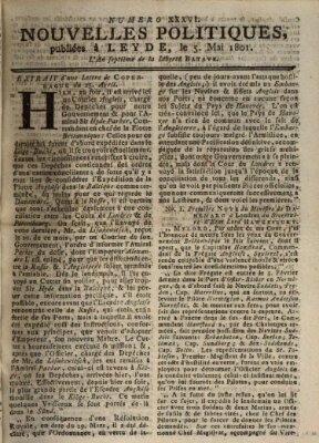 Nouvelles politiques (Nouvelles extraordinaires de divers endroits) Dienstag 5. Mai 1801