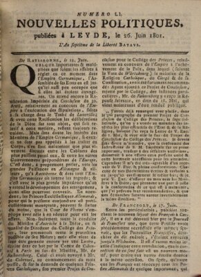 Nouvelles politiques (Nouvelles extraordinaires de divers endroits) Freitag 26. Juni 1801