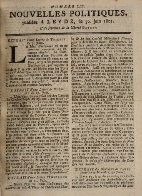 Nouvelles politiques (Nouvelles extraordinaires de divers endroits) Dienstag 30. Juni 1801