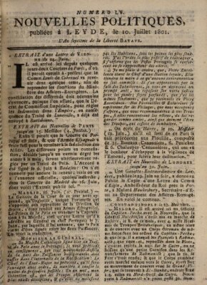 Nouvelles politiques (Nouvelles extraordinaires de divers endroits) Freitag 10. Juli 1801