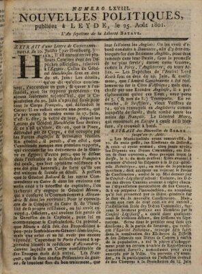 Nouvelles politiques (Nouvelles extraordinaires de divers endroits) Dienstag 25. August 1801