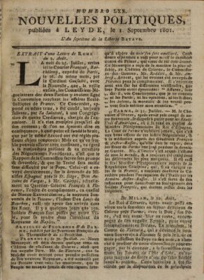 Nouvelles politiques (Nouvelles extraordinaires de divers endroits) Dienstag 1. September 1801