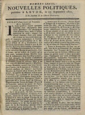 Nouvelles politiques (Nouvelles extraordinaires de divers endroits) Freitag 25. September 1801