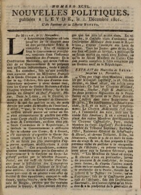 Nouvelles politiques (Nouvelles extraordinaires de divers endroits) Dienstag 1. Dezember 1801