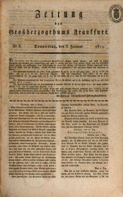 Zeitung des Großherzogthums Frankfurt (Frankfurter Ober-Post-Amts-Zeitung) Donnerstag 3. Januar 1811