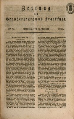 Zeitung des Großherzogthums Frankfurt (Frankfurter Ober-Post-Amts-Zeitung) Montag 14. Januar 1811