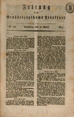 Zeitung des Großherzogthums Frankfurt (Frankfurter Ober-Post-Amts-Zeitung) Samstag 20. April 1811