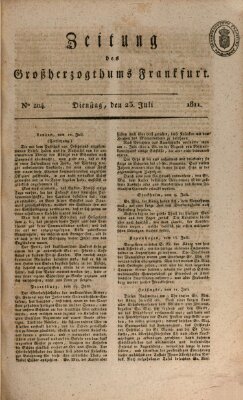 Zeitung des Großherzogthums Frankfurt (Frankfurter Ober-Post-Amts-Zeitung) Dienstag 23. Juli 1811