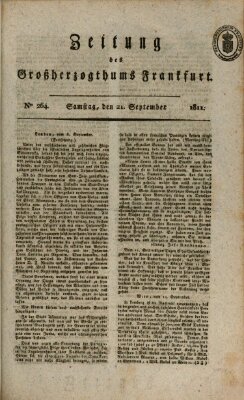 Zeitung des Großherzogthums Frankfurt (Frankfurter Ober-Post-Amts-Zeitung) Samstag 21. September 1811