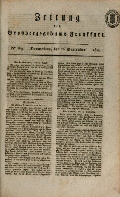 Zeitung des Großherzogthums Frankfurt (Frankfurter Ober-Post-Amts-Zeitung) Donnerstag 26. September 1811