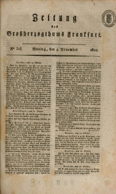 Zeitung des Großherzogthums Frankfurt (Frankfurter Ober-Post-Amts-Zeitung) Montag 4. November 1811