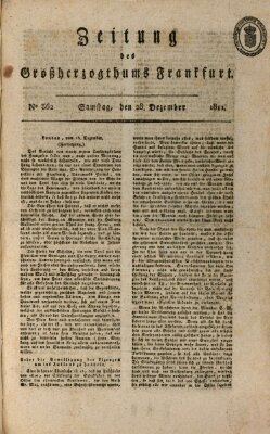 Zeitung des Großherzogthums Frankfurt (Frankfurter Ober-Post-Amts-Zeitung) Samstag 28. Dezember 1811