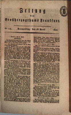 Zeitung des Großherzogthums Frankfurt (Frankfurter Ober-Post-Amts-Zeitung) Donnerstag 23. April 1812