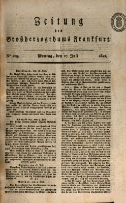 Zeitung des Großherzogthums Frankfurt (Frankfurter Ober-Post-Amts-Zeitung) Montag 27. Juli 1812