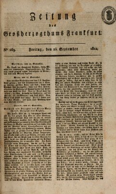 Zeitung des Großherzogthums Frankfurt (Frankfurter Ober-Post-Amts-Zeitung) Freitag 25. September 1812